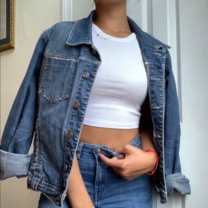 VINTAGE Oversized Jean Jacket washed — 80s/90s L